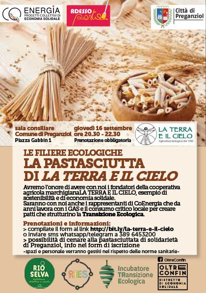 Le filiere ecologiche, la pastasciutta di La Terra e Il Cielo a Preganziol (TV)