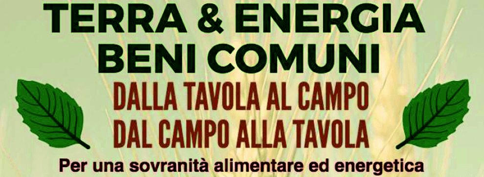 Terra ed energia beni comuni