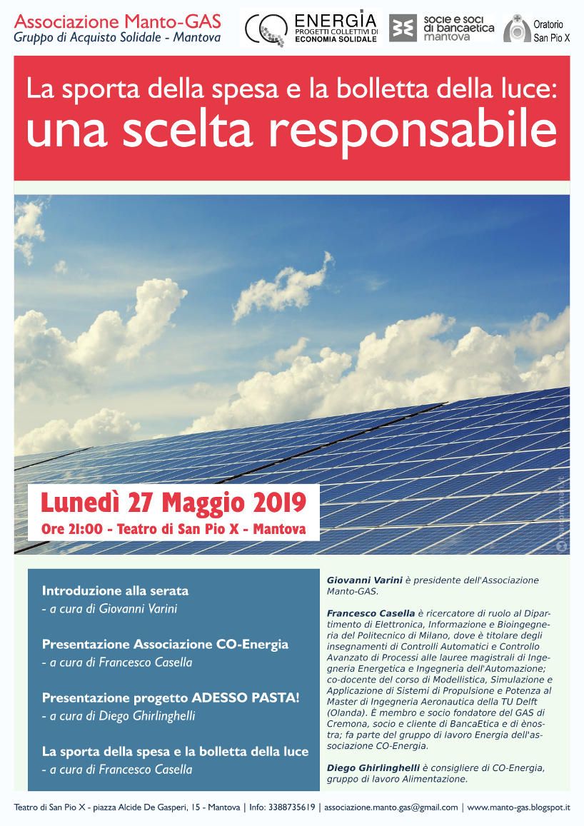 La sporta della spesa e la bolletta della luce