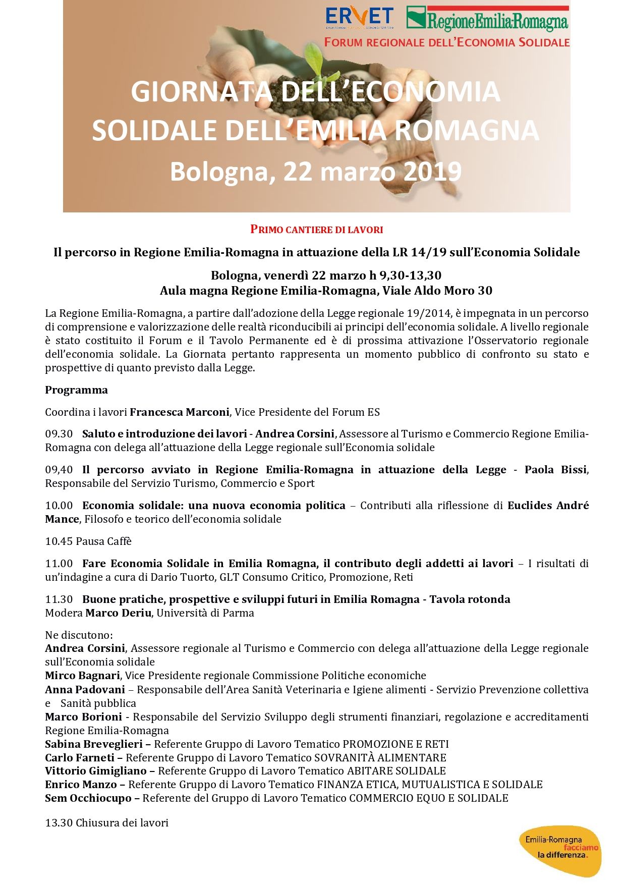 Giornata dell'economia solidale dell'Emilia-Romagna