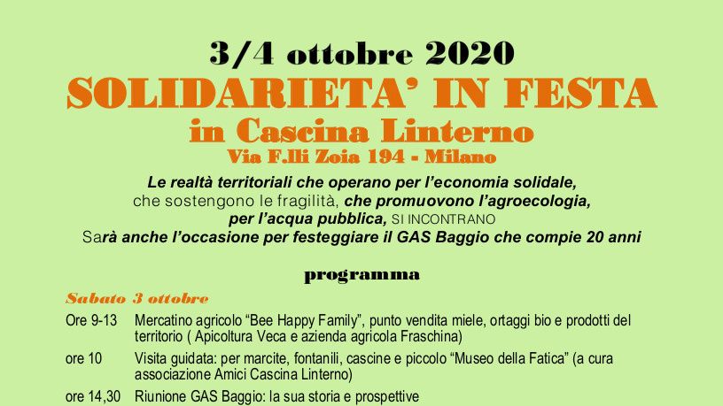 Solidarietà in festa a Milano