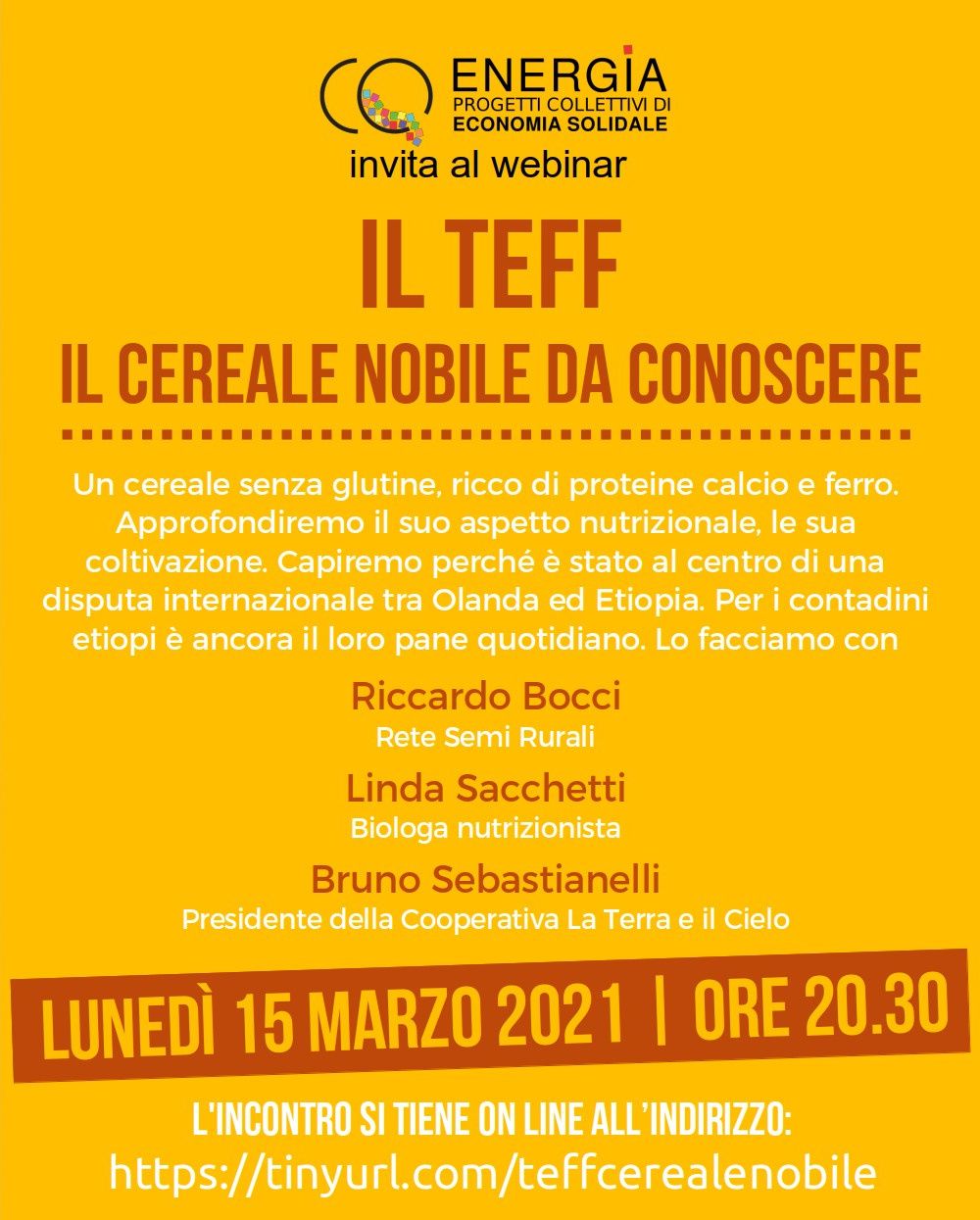 Incontro online sul Teff, il cerale nobile da conoscere