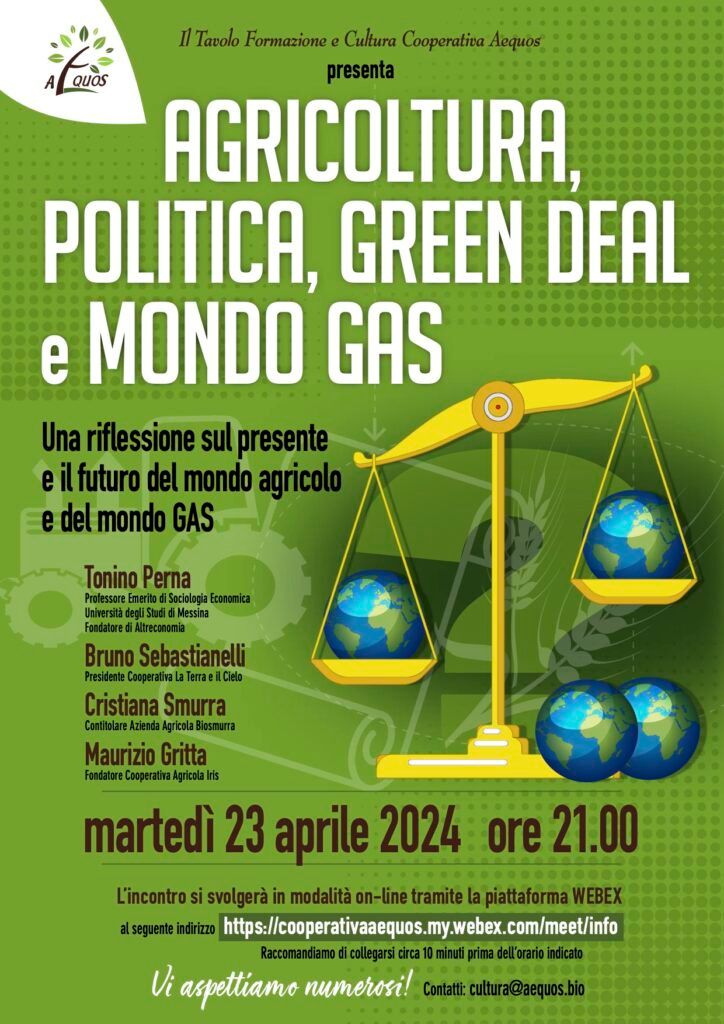 Agricoltura, politica, Green Deal e mondo Gas