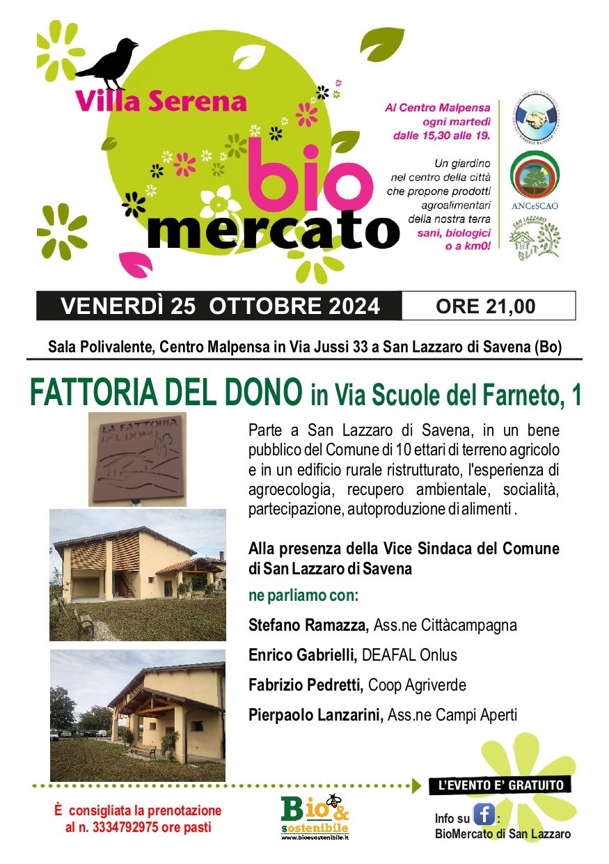 Avvio attività Fattoria del Dono