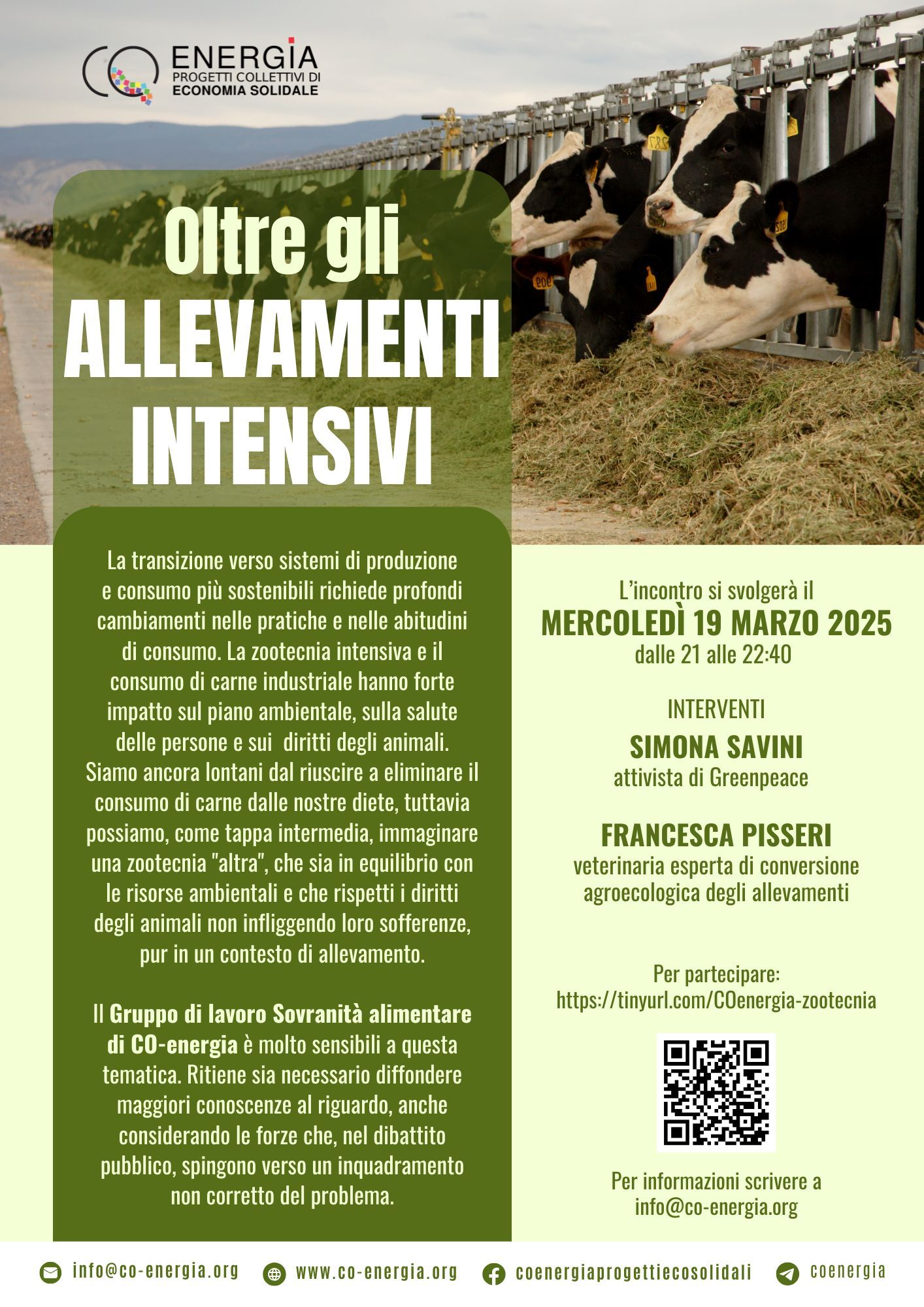 Oltre gli allevamenti intensivi, incontro on line il 19 marzo