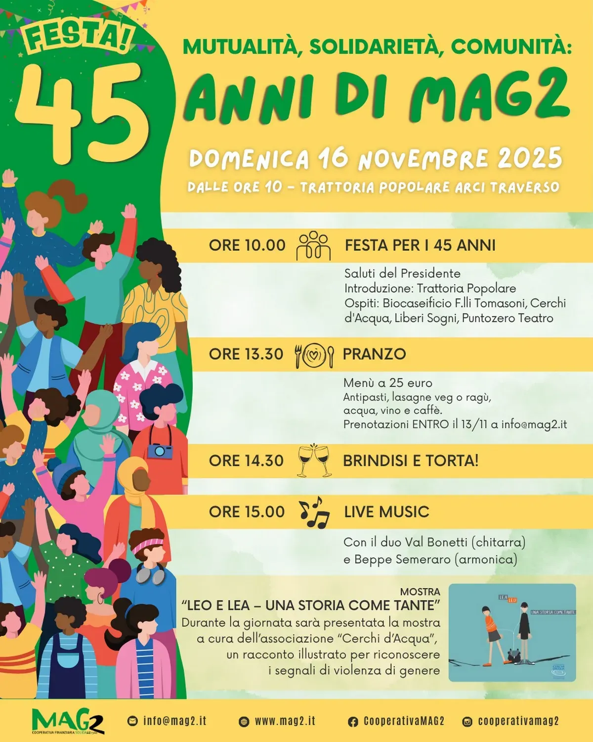 Una festa per i 45 anni di MAG2