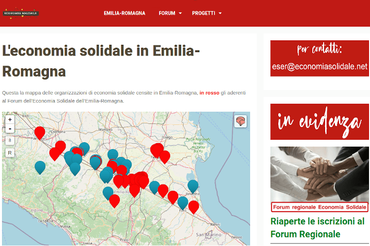 economiasolidale.net v0.6 e la home-page per l'Emilia-Romagna