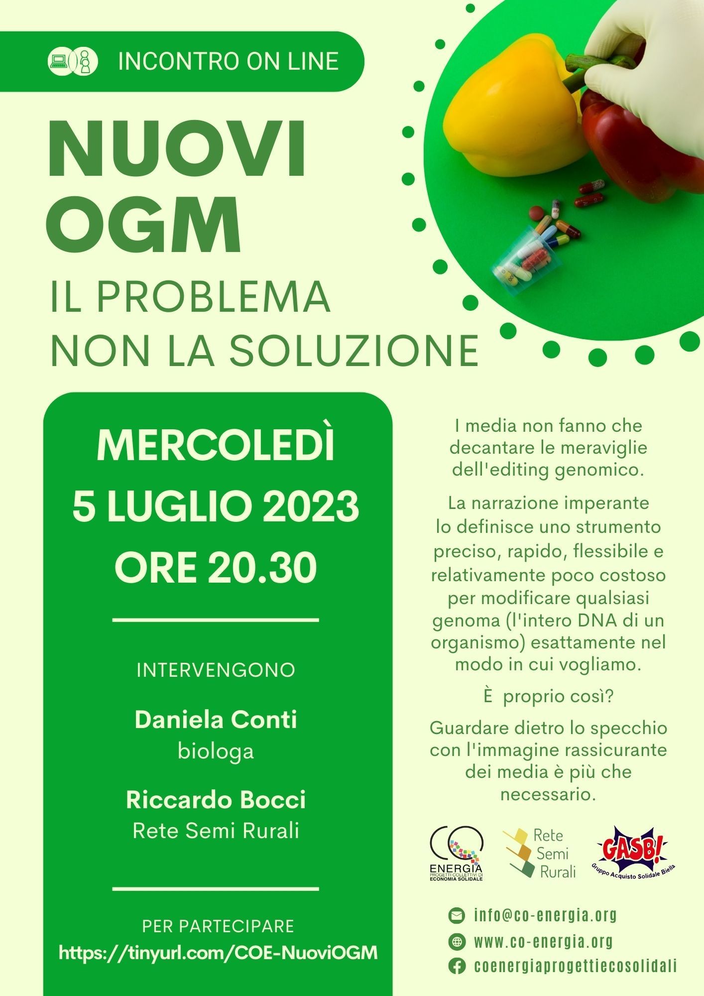 Nuovi OGM. Il problema non la soluzione