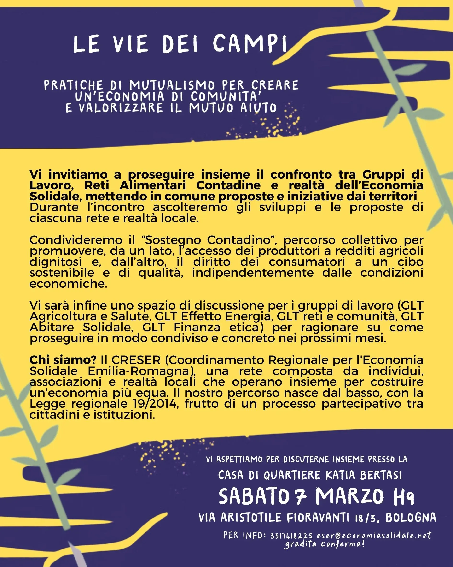 Le vie dei campi. Pratiche di mutualismo per creare un’economia di comunità e valorizzare il mutuo aiuto