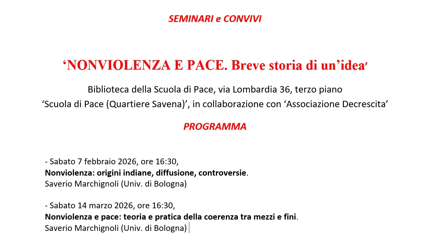 Nonviolenza e Pace, breve storia di un’idea