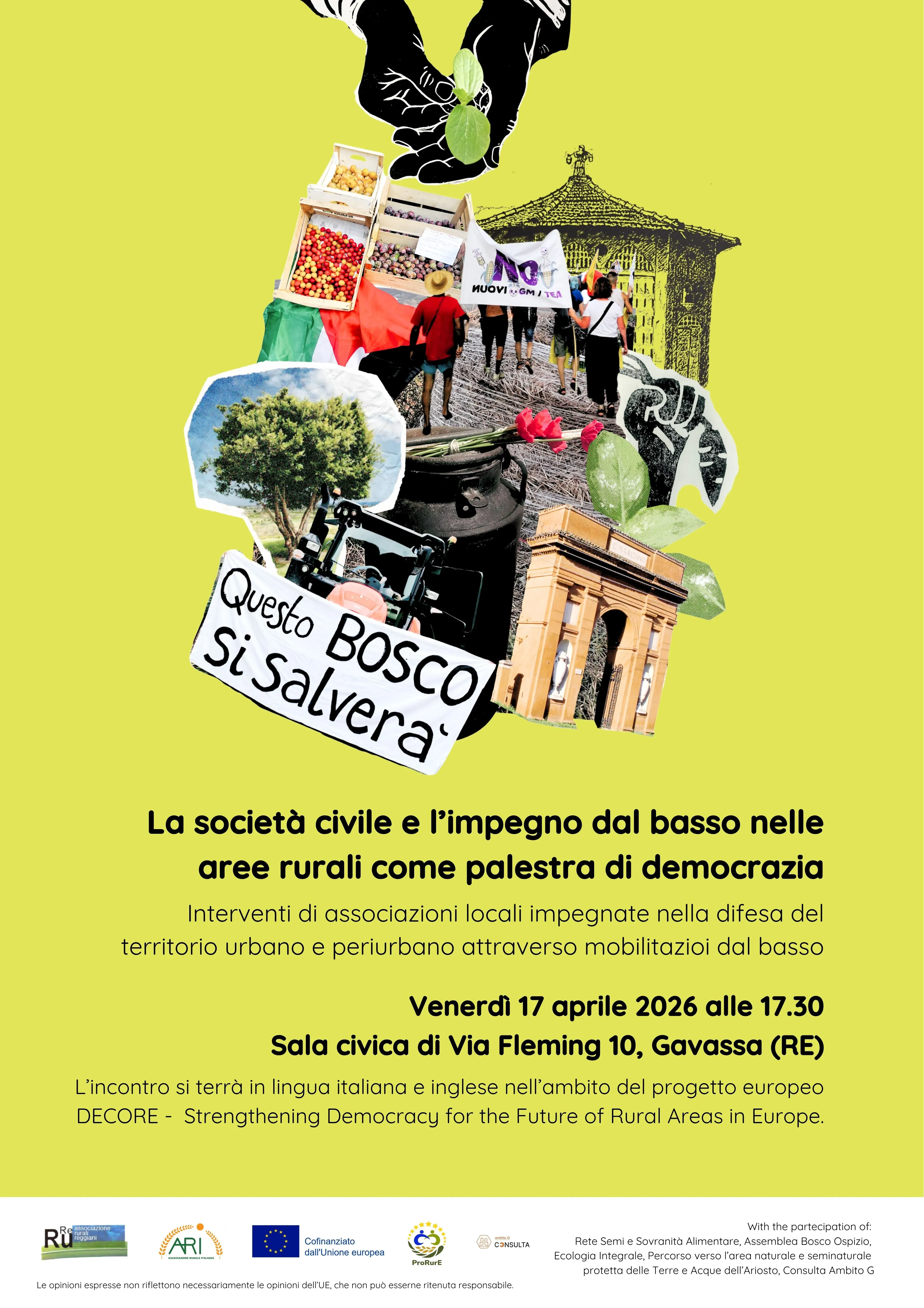 La società civile e l'impegno dal basso nelle aree rurali come palestra di democrazia