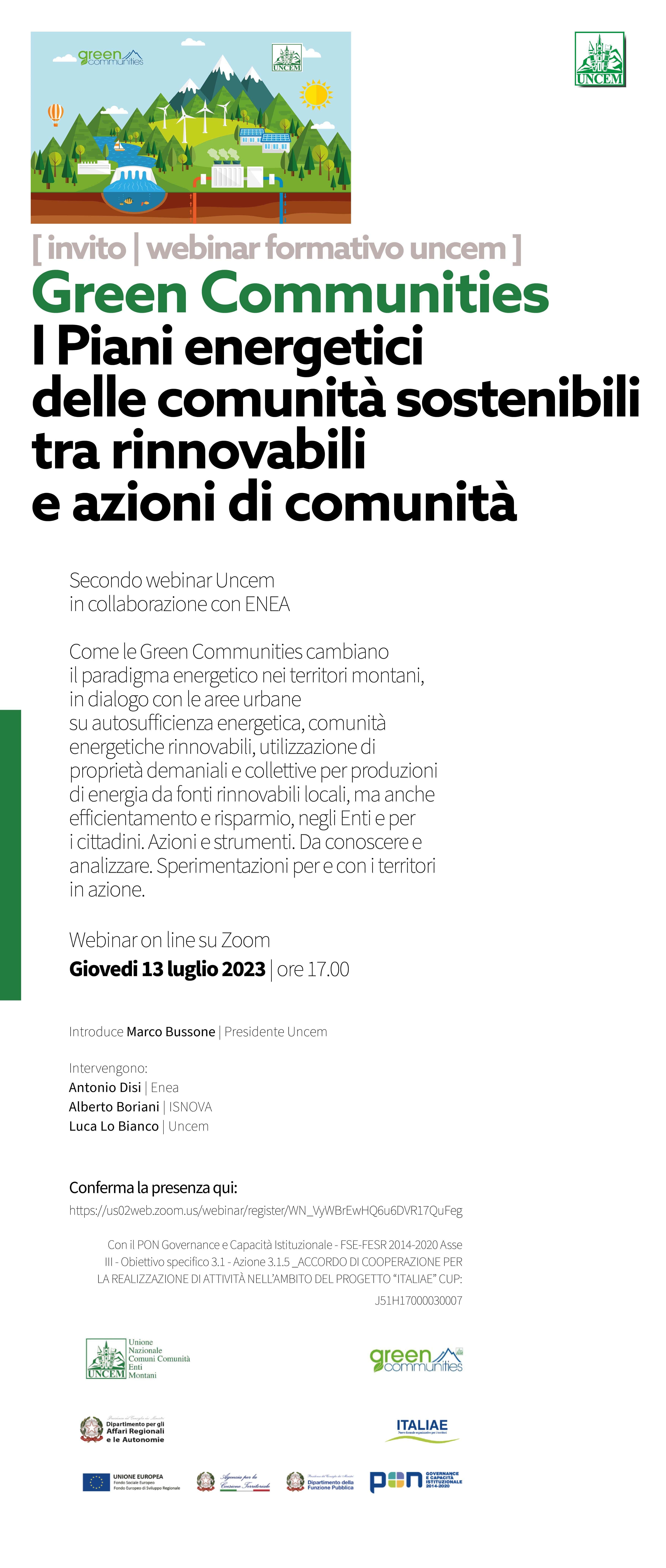 Green Communities: I piani energetici delle comunità sostenibili tra rinnovabili e azioni di comunità 