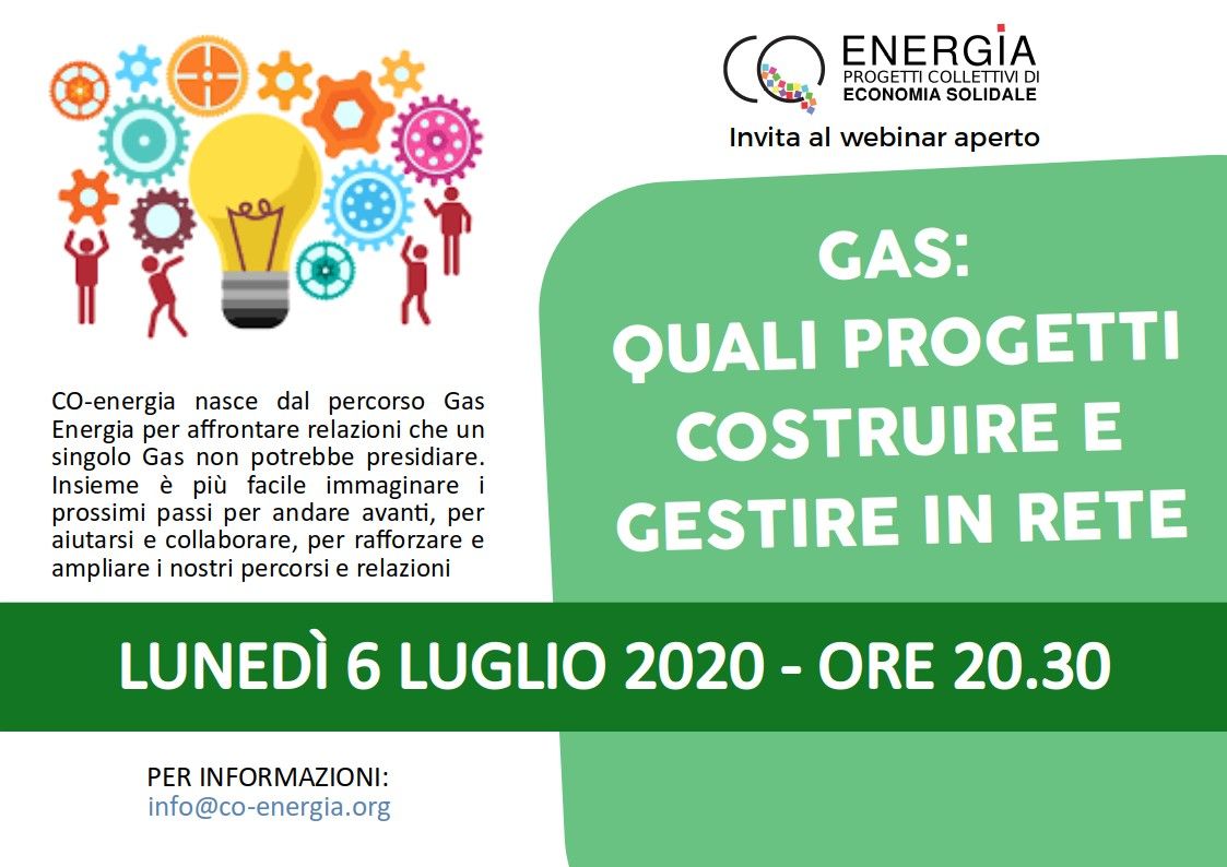 Webinar Gas: quali progetti costruire e gestire in rete
