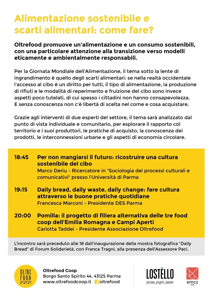 Giornata Mondiale dell’Alimentazione