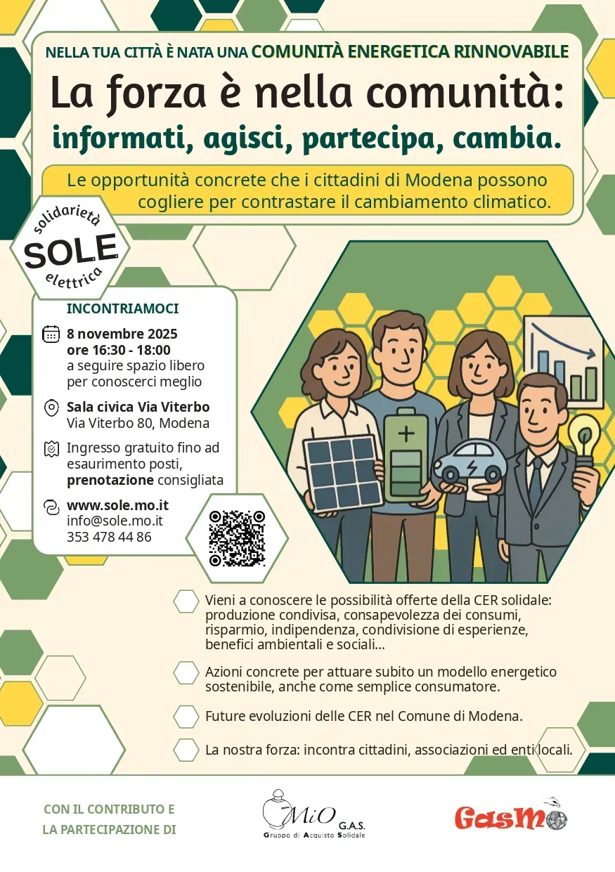 Comunità energetica Sole: la forza è nelle comunità