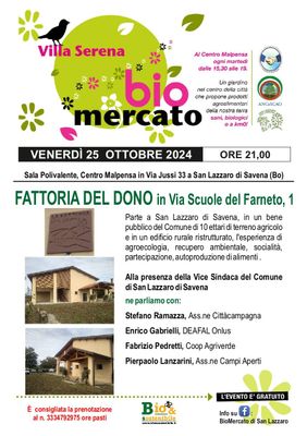 Avvio attività Fattoria del Dono