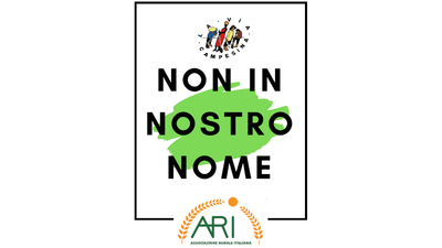 NON IN NOSTRO NOME" ("NOT IN OUR NAMES"). 