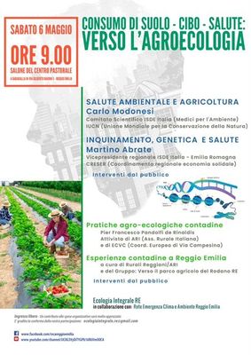 Consumo di Suolo - Cibo - Salute: verso l'agroecologia
