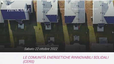 Le comunità energetiche rinnovabili solidali. Conferenza e laboratorio a Rethinkable